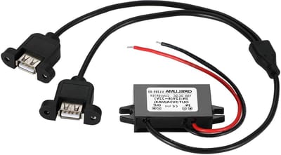 Ronte - DC naar USB Buck Converter 12V naar 5V 3A, 15W met dubbele USB vrouwelijke aansluiting
