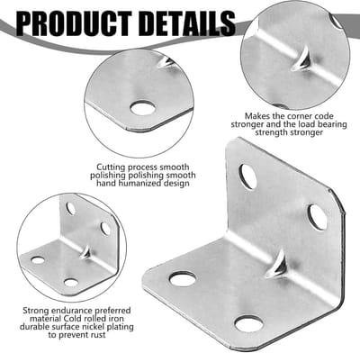 Han-Bar® 6 x Hoekbeugels – Hoekverbinder – Hoekanker – Plankdrager – Kastplankdrager – Hoekbeugel (30×20×20 mm) - plus 24 schroeven