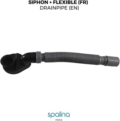 SPALINA - Accessoires - Siphon extra plat + flexible, 80 x8,94 x6,53 cm,