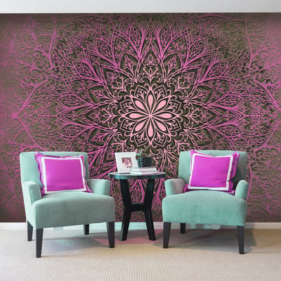 294cm X 210cm - Zelfklevend fotobehang - Liefdes mandala, 8 maten, premium print
