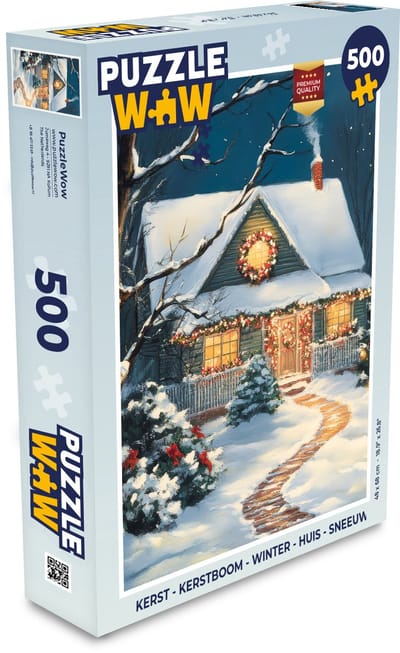 Puzzel Kerst - Kerstboom - Winter - Huis - Sneeuw - Legpuzzel - Puzzel 500 stukjes - Kerst - Cadeau - Kerstcadeau voor mannen, vrouwen en kinderen
