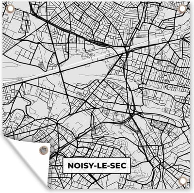 Tuin poster Kaart - Stadskaart - Noisy-le-Sec - Plattegrond - Frankrijk - 200x200 cm - Tuindoek