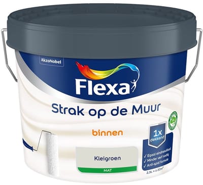 Flexa - Strak Op De Muur Binnen Mat - Kleigroen - Mengverf - 2,5 L