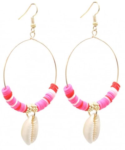 She life style - Oorbellen Schelp - 8 x 4,5cm - Roze