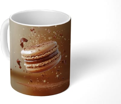Mok - Koffiemok - Chocolade - Macarons - Eten - Snoep - Mokken - 350 ML - Beker - Koffiemokken - Theemok