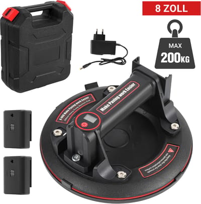 1x Elektrische zuignap 180kg Elektrische draagbare Installatie Handgereedschap Slip-Proof 2x Accu met Automatische Luchtaanvulling