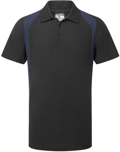 Portwest WX2 Poloshirt korte mouw CD812 - Zwart/Marine - L