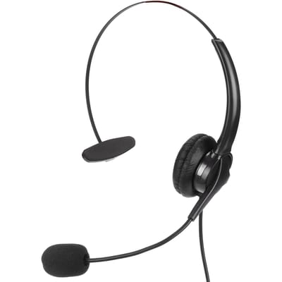 Casque Centre d'Appels 3,5 mm Réduction de Bruit Volume Réglable Casque Service Client avec Microphone pour PC