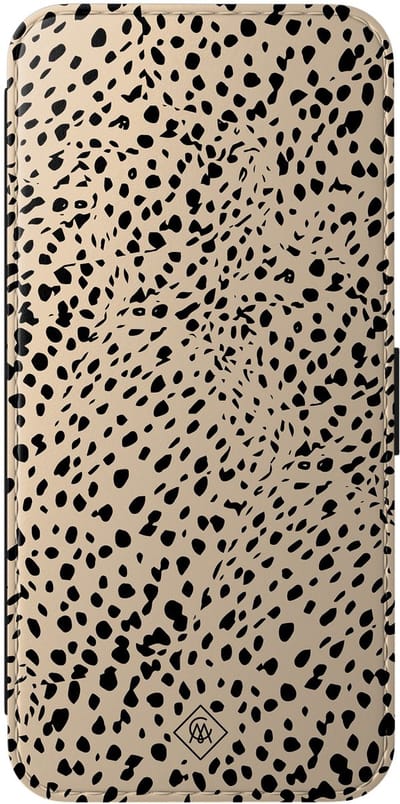 Casimoda® bookcase - Geschikt voor Samsung Galaxy A56 - Hoesje met pasjeshouder - Stippen bruin abstract - Bruin/beige - Kunstleer