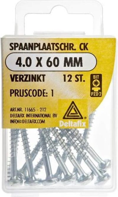 Spaanplaatschroeven Clinderkop Pozidriv Verzinkt 4.0x60mm