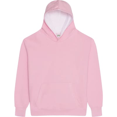 Just Hoods Kids´ Varsity Hoodie JH003K - BABY PINK/ARCTIC WHITE - 9/11 (L)
