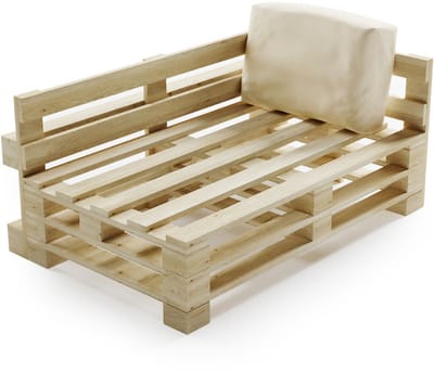 Bananair - Palletkussen - Afneembare hoes - Waterbestendig hoekkussen - Tuinkussen voor Palletbank - 60x40 cm - Beige