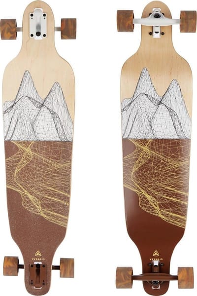 Longboard - Skateboard - Snel Rijden - Houten Dek - 100 cm - Hout/Wit/Bruin