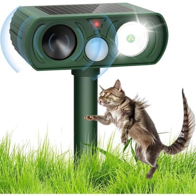 Ultrasone kattenverjager Geschikt voor buiten, op zonne-energie werkende LED