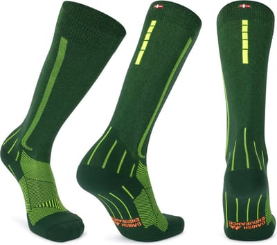 DANISH ENDURANCE Compressiekousen Dames & Heren - 21-26 mmHg - Groen/Geel - Maat 43-47 - 1 paar