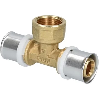Sanivesk Meerlagen Pers T-stuk Overgang 20x3/4"fx20mm
