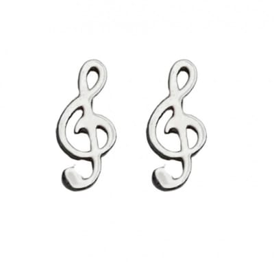 Oorbellen- G-Sleutel- RVS Muziek-9 mm-Charme Bijoux