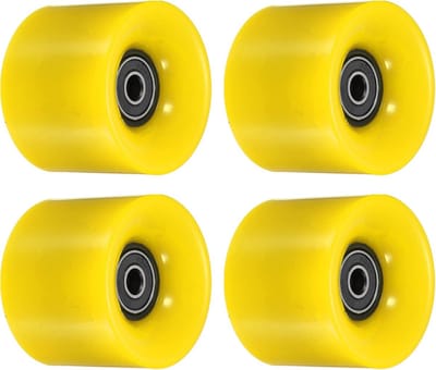 Set van 4 Longboard Wielen 60mm met ABEC-9 Lagers - Skateboard Cruiser Vervangingswielen 80A Zwart Geel