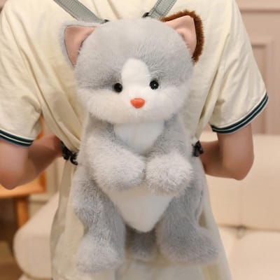 45cm Dierlijk Pluche Rugzak Hond Kat Zachte Crossbody Tas Mode Schattig Cadeau voor Kinderen Verjaardag 45cm
