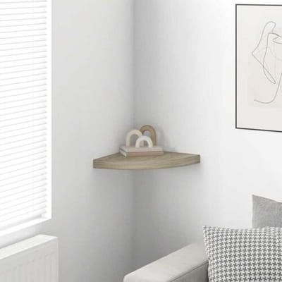 vidaXL - Hoekschap - zwevend - 35x35x3,8 - cm - MDF - eikenkleurig