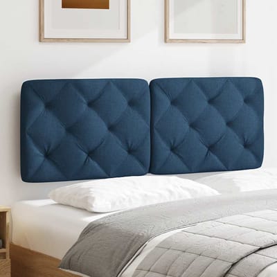 vidaXL - Hoofdbordkussen - 140 - cm - stof - blauw