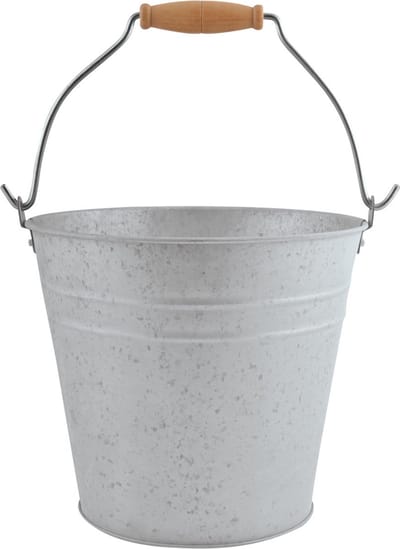 Zinken emmer/bloempot/plantenpot 5 liter - Tuindecoratie - Bloememmer/bloembak/plantenbak - Decoratie emmer