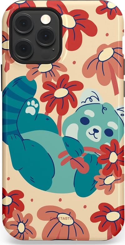 Casetastic Hoesje Geschikt voor Apple iPhone 12/12 Pro Magsafe - Stijlvolle Beschermende Duo-layer Case - Rode panda knuffels