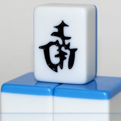 Mahjong Spelset - Chinese Mahjong - Traditioneel Spel - Melamine Tegels - 144 Tegels - Blauw