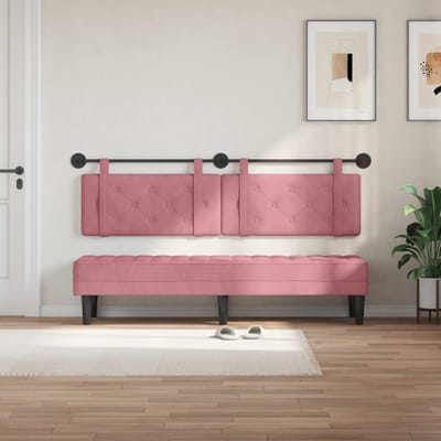 vidaXL - Hangend - hoofdbord - Roze - Fluweel