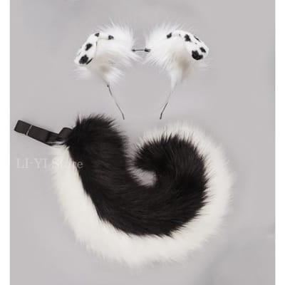 12 Stijlen 2 Stuks/Set Pluizige Anime Hondenoor Hoofdband Staart Cartoon Comic-Con Cosplay Kostuum Accessoires Pluche Dierenoor Staart ear and tail
