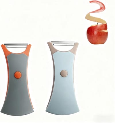 2-in-1 Groente Schiller met Roterende Stripe en RVS Mes voor Komkommers, Aardappelen en Pompoenen