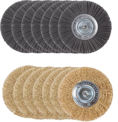 Universele borstelset voor elektrische onkruidborstel - Set van 7 - Onkruidverwijderaar - Onkruidverdelger - Stalen en Nylon borstel - 11cm - Voegenborstel - Grastrimmer