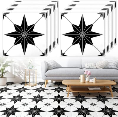 Set van 20 Zelfklevende PVC Tegels voor Vinyl Vloeren 30x30cm Schaakbordpatroon voor Keuken en Woonkamer