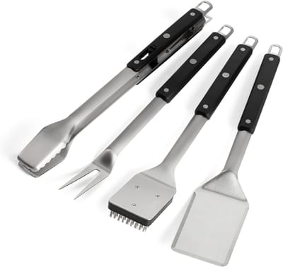 YOR® Bbq Gereedschap - Bbq Accesoires - Bbq tang - Zilver/Zwart - 10cm x 10cm x 10cm; 1 kg