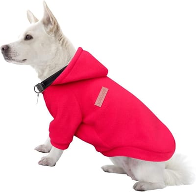 Hondenhoodie voor Chihuahua, Warm Fleece Sweatshirt met Zachte Textuur, Lichtgewicht en Comfortabel, Beschikbaar in Heldere Kleuren (Rood, XXL)