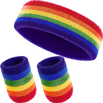 Set van 3 Zweetbanden voor Sporten, Inclusief Sporthoofdband en Polsbanden voor Actieve Mannen en Vrouwen