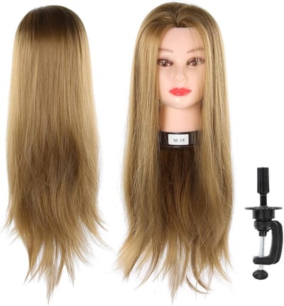 Training Hoofd met Echte Haar en Clip voor Kappers en Kapperszaken - Perfect voor Oefeningen en Styling