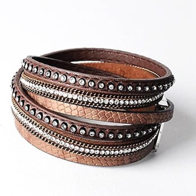 Montebello Armband Behnia  - PU Leer - Zirkonia - 20mm - 39cm