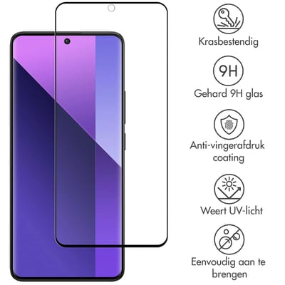 Accezz Screen Protector - Geschikt voor Xiaomi Redmi Note 13 Pro Plus (5G) - Gehard Glass Full Cover