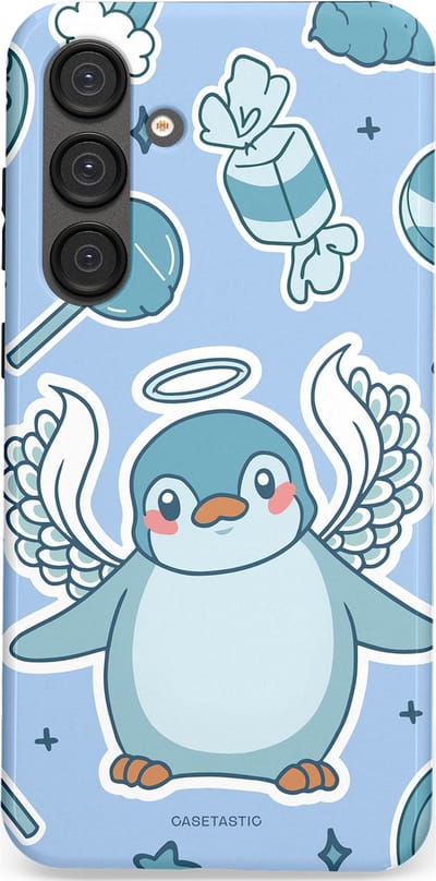 Casetastic Hoesje Geschikt voor Samsung S25 Plus - Stijlvolle Beschermende Duo-layer Case - Pinguin vleugels