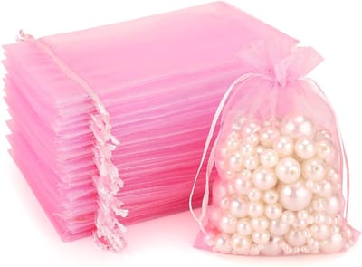 Solidchoice - 100 Stuks Organza Zakjes 10 x 15 cm Roze