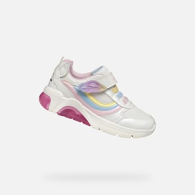GEOX FADINLIGHT MEISJES Sneakers - WIT/VEELKLEURIG - Maat 24