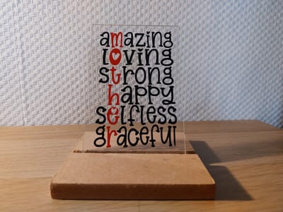 Moederdag Cadeau - Glazen Decoratie - Moederdagcadeau met Tekst - 10 x 15 cm - Tekst op Glas - Origineel Moederdagcadeau - Print op Glas