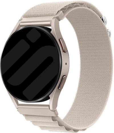 Strap-it Smartwatch bandje 20mm - Alpine nylon bandje geschikt voor Samsung Galaxy Watch Active (2) / Watch 3 - 41mm / Watch 1 - 42mm - Polar Ignite / Unite - Amazfit Bip / GTS - Withings ScanWatch 2 - 42mm / Nova / Steel HR Sport - starlight
