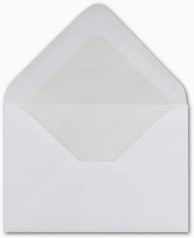 Luxe DIN B6 Enveloppen Wit met Zijden Voering 125x176 mm - Zonder Venster