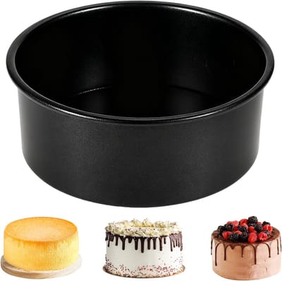 Ronde Taartvorm 6 inch van Roestvrijstaal, Ideaal voor Verjaardagstaarten, Bruiloften en Kerst, Duurzaam en Makkelijk te Reinigen