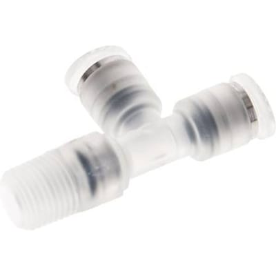4mm x R1/8'' rechte hoek T-stuk PA Insteekfitting Buitendraad FDA Draaibaar EPDM