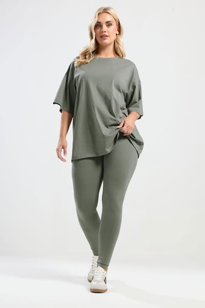 Yours Kakigroene Leggings Size 42