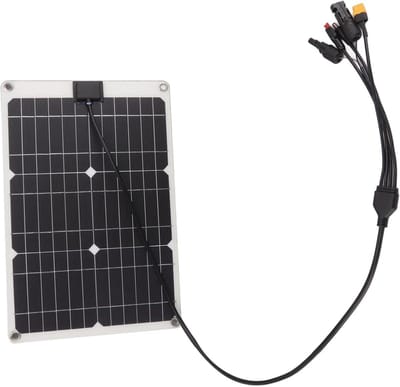 Zonnebatterijpaneel - Draagbare oplader - Buiten opladen - Hoge conversie - 50W - Zwart
