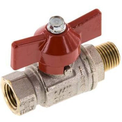 Buiten x Binnendraad R/Rp 1/4 inch Vlinder Handle 2-Weg Messing Kogelkraan - BL2BN-M-MF-NK-014